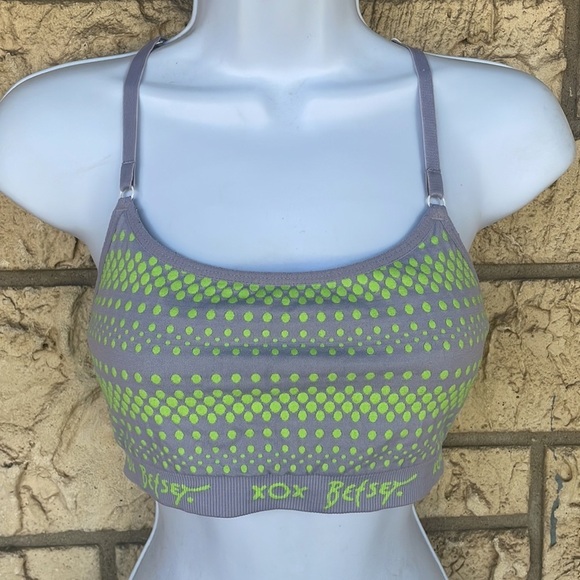Betsy Johnson neon, yellow, and gray workout Top Tanks Size Med - Picture 2 of 10